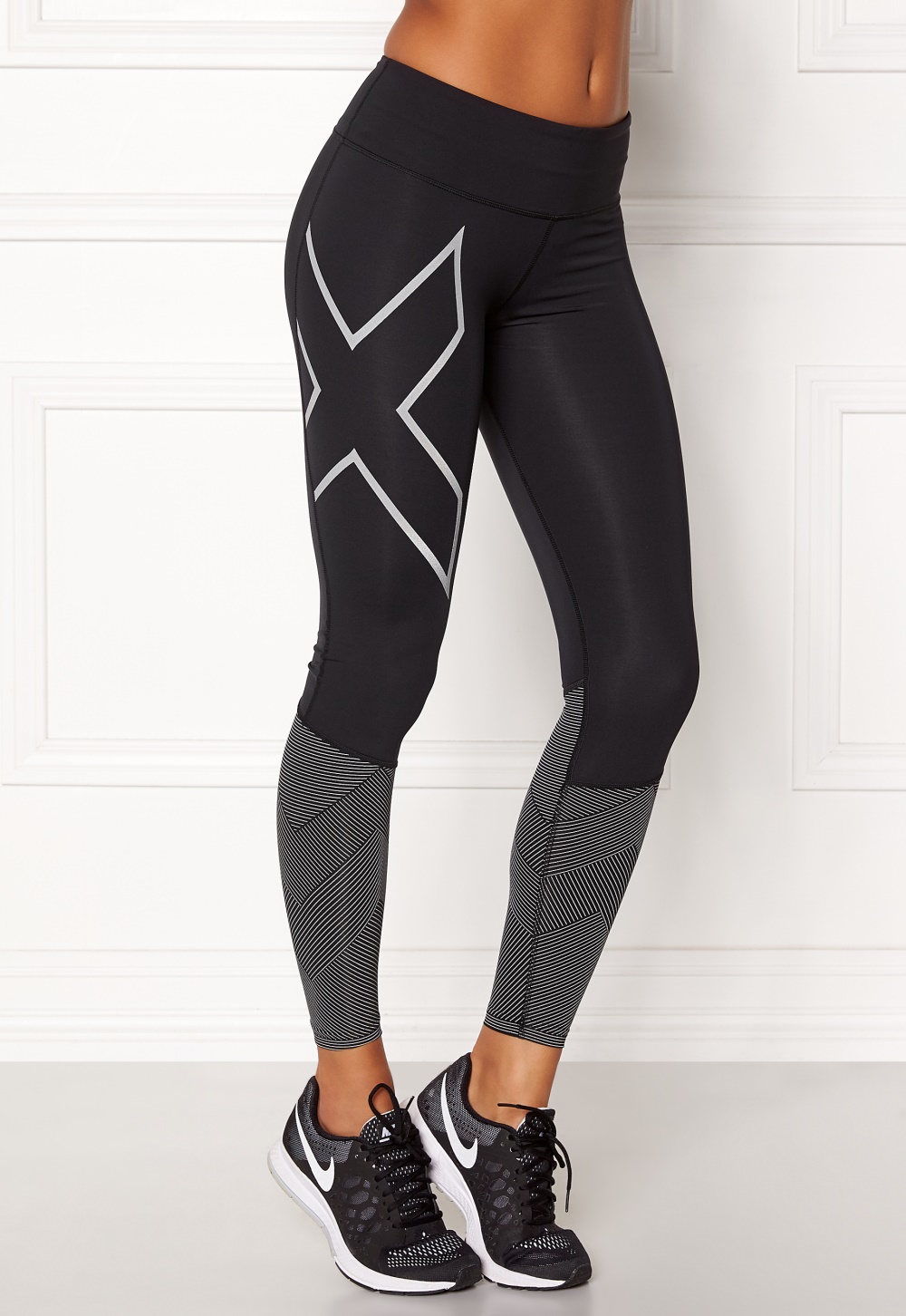 Mid-Rise Reflect Tights Black/silver -