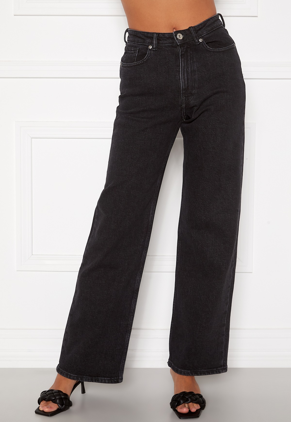 ONLY Juicy HW Black Wide Leg Jeans Black Denim - Bubbleroom