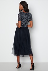 AngelEye Short Sleeve Sequin Embellished Midi Dress