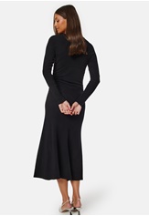 BUBBLEROOM Knitted Rouched Midi Dress