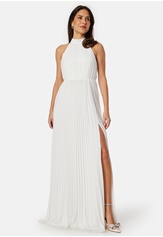 Bubbleroom Occasion Pleated Halter Neck Wedding  Gown