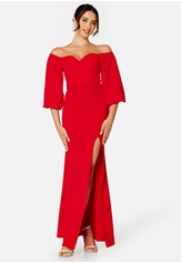 oprah-off-shoulder-gown-red