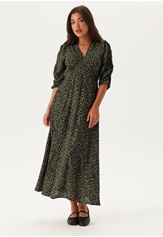 ruched-sleeve-midi-dress