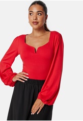 square-v-neck-long-sleeve-puff-top