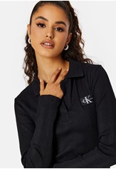 Calvin Klein Jeans Badge Polo Collar Rib Dress