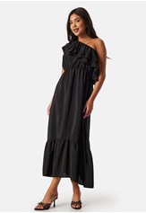 John Zack One Shoulder Ruffle Maxi Dress