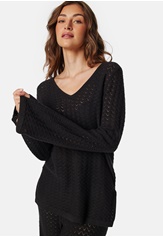 vmiberia-ls-v-neck-long-knit-b-black