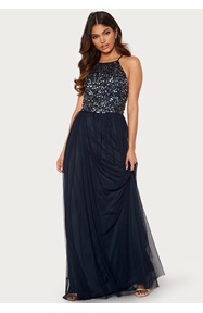 AngelEye High Neck Sequin Maxi Dress