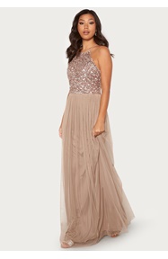 AngelEye High Neck Sequin Maxi Dress