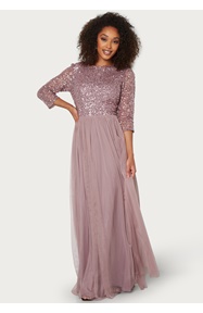 AngelEye Sequin Bodice Maxi Dress