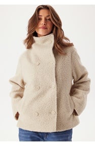 BUBBLEROOM High Neck Short Bouclé Coat