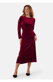 Bubbleroom Occasion Bow Velvet Midi Dress