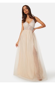 Bubbleroom Occasion Pearl embroidered tulle gown