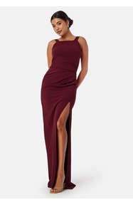 Bubbleroom Occasion Square neck slit maxi dress