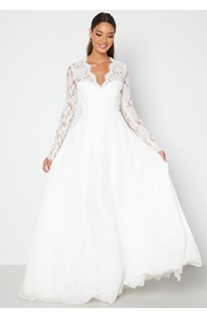 Bubbleroom Occasion Scallop V-Neck Lace Gown