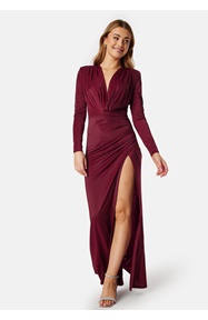 Bubbleroom Occasion Slit V-neck stretchy gown