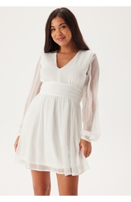 Bubbleroom Occasion Tie Back L/S Chiffon Dress