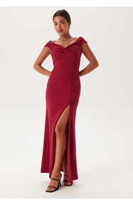 Bubbleroom Occasion Twist Off Shoulder Gown