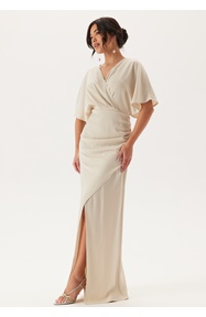 Bubbleroom Occasion Wrap Satin Gown