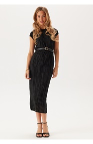 BUBBLEROOM Pleated Cap Sleeve Dress