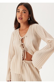 BUBBLEROOM Pleated Tie Cardigan Top