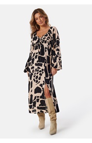 BUBBLEROOM Puff Sleeve Midi Dress 