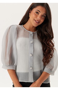 BUBBLEROOM Puff Sleeve Organza Blouse