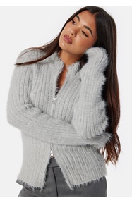 BUBBLEROOM Rib Knitted Zip Cardigan