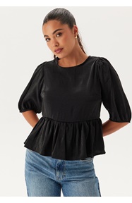 BUBBLEROOM Round Neck Puff Sleeve Blouse 