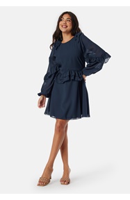 BUBBLEROOM Round Neck Short Frill Dress