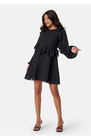 BUBBLEROOM Round Neck Short Frill Dress