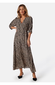 BUBBLEROOM Ruched Sleeve Midi Dress 