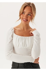 BUBBLEROOM Rushed Square Neck Long Sleeve Top