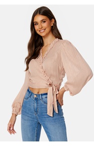 BUBBLEROOM Taylin Frill Wrap Blouse