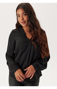 BUBBLEROOM V-neck Front Pleat Blouse