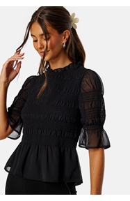 BUBBLEROOM Frill Neck Smock Blouse