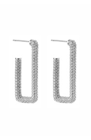 BY JOLIMA Monaco Rectangle Hoops Crystal