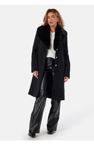 Chiara Forthi Fur Collar Wool Blend Coat