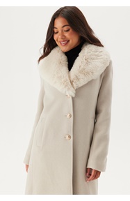 Chiara Forthi Fur Collar Wool Blend Coat