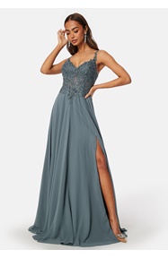 Christian Koehlert Chiffon Rhinestone Evening Dress