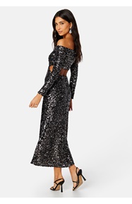 FOREVER NEW Farrah Sequin Cut Out Back Dress