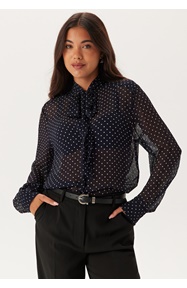 GANT Reg Dot Print Bow Blouse