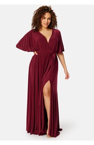 Goddiva Curve Flutter Sleeve Maxi Dress