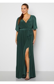 Goddiva Curve Flutter Sleeve Maxi Dress