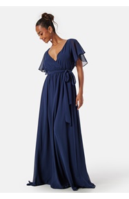 Goddiva Flutter Chiffon Maxi Dress