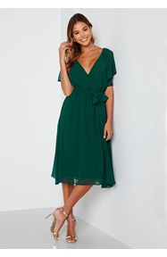 Goddiva Flutter Chiffon Midi Dress