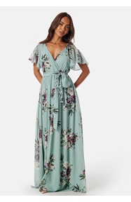 Goddiva Flutter Floral Maxi Dress