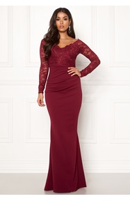 Goddiva Lace Trim Maxi Dress