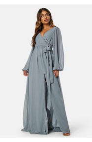 Goddiva Long Sleeve Chiffon Dress