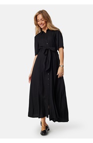 Happy Holly Viscose Belted Shirt Dress